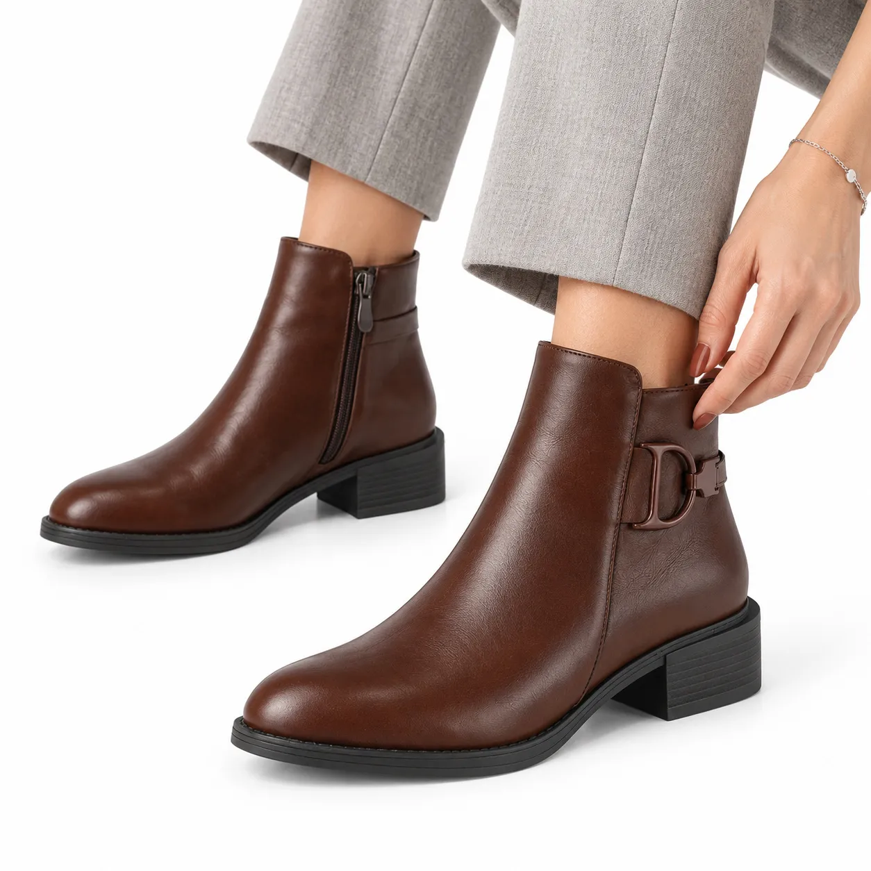Bottine pour femme dd-SOL9887 marron